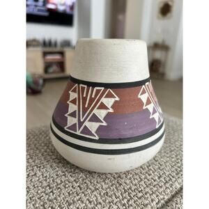 Vintage Sioux pottery vase, signed and made by Sioux Indian